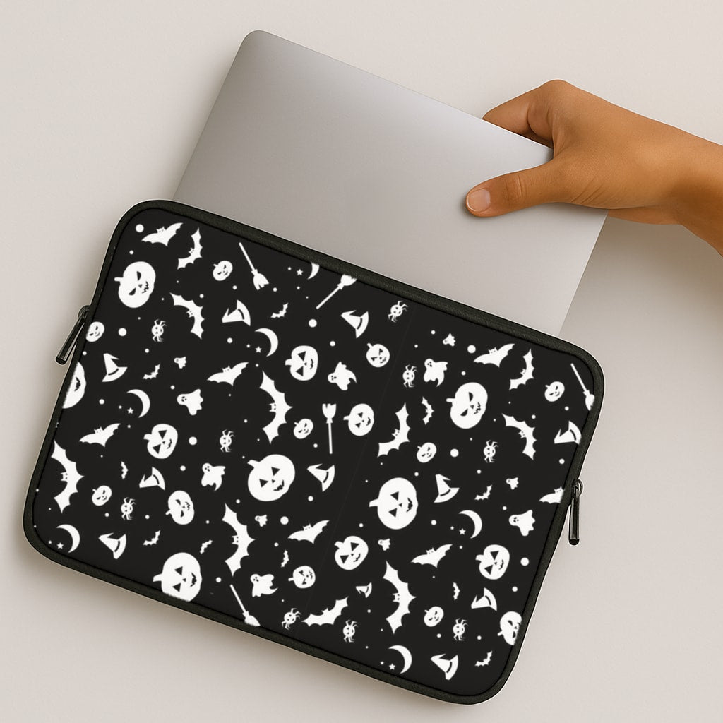 Black and White Halloween Pattern MacBook Case