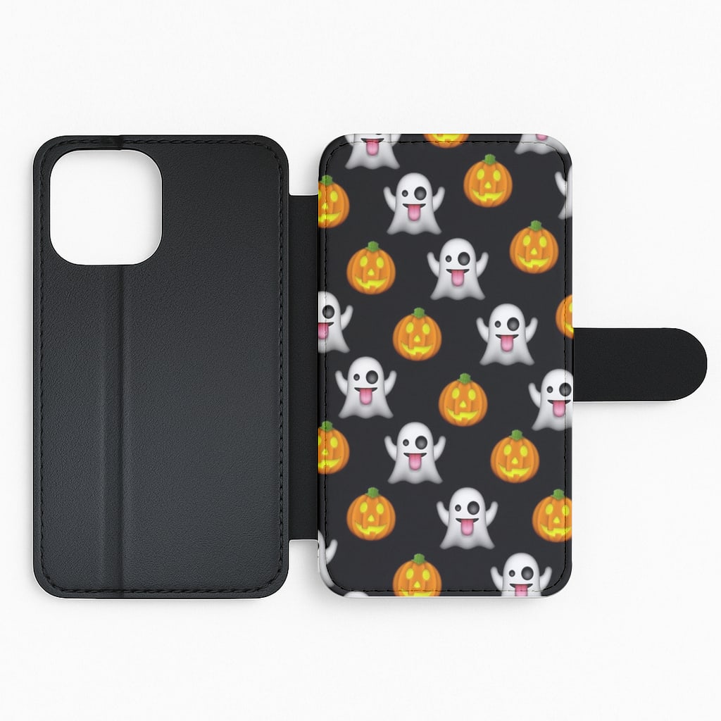 Halloween Emoji Pattern Flip Phone Case