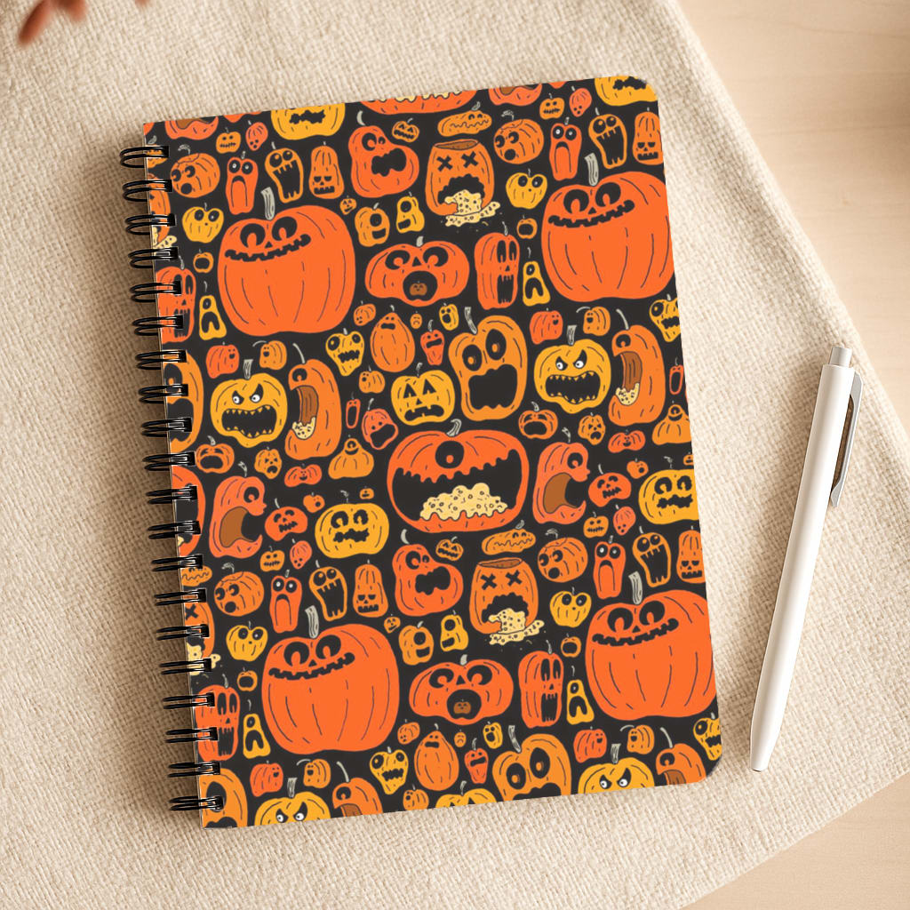 Scary Pumpkin Halloween Pattern Notepad