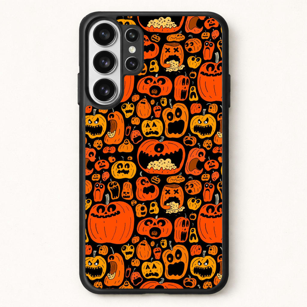Scary Pumpkin Halloween Pattern Phone Case for Galaxy S26 Ultra