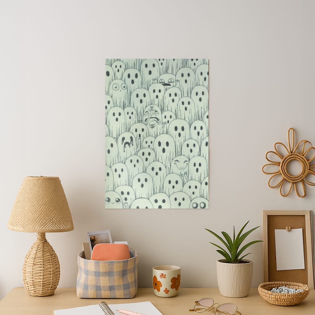Droopy Ghost Pattern Art Print