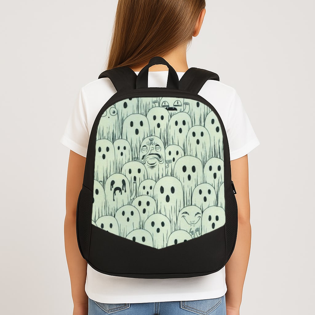 Droopy Ghost Pattern School Bag