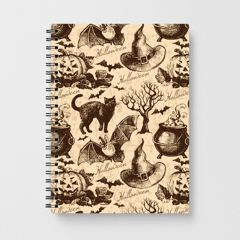 Vintage Halloween Pattern Notebook