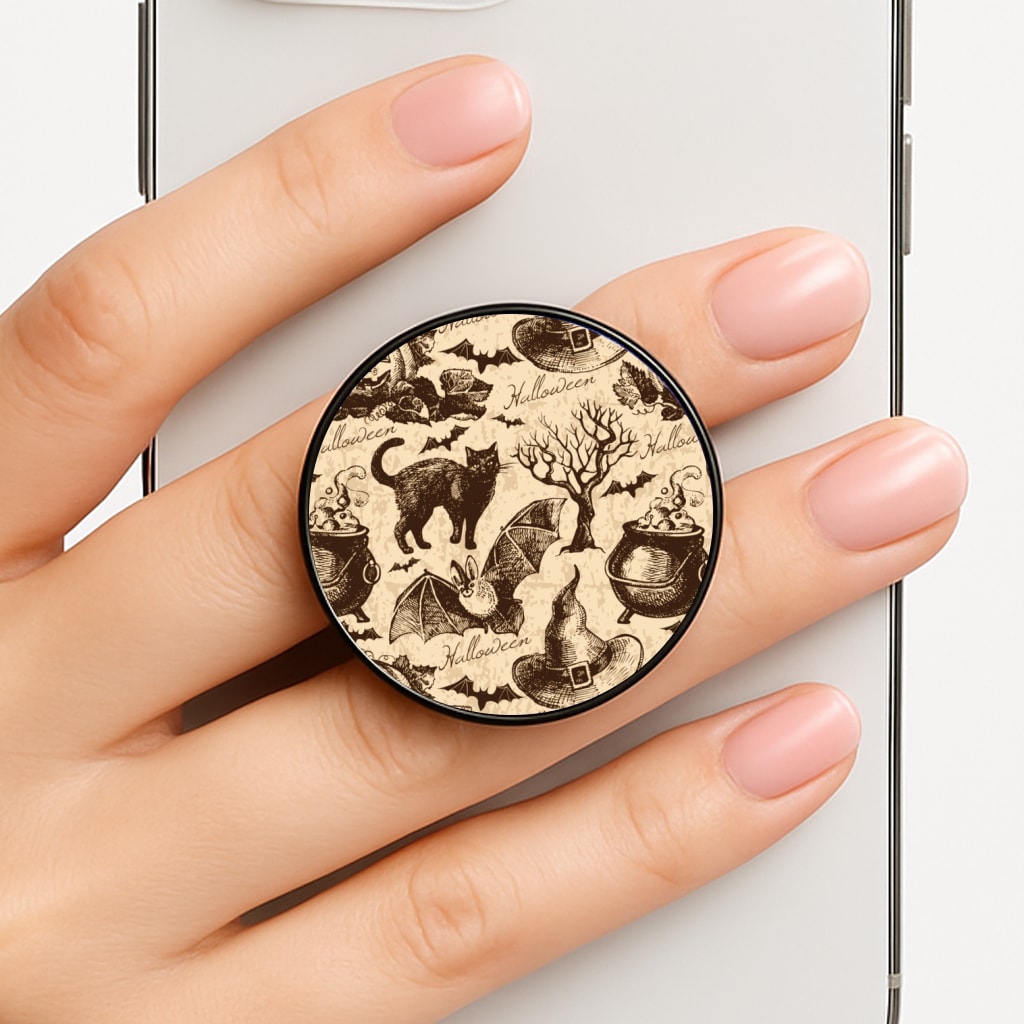 Vintage Halloween Pattern Phone Grip