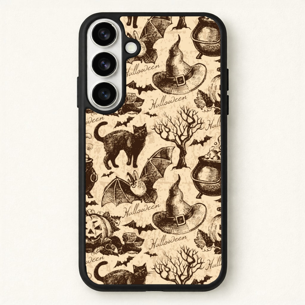 Vintage Halloween Pattern Phone Case for Galaxy S26 Plus