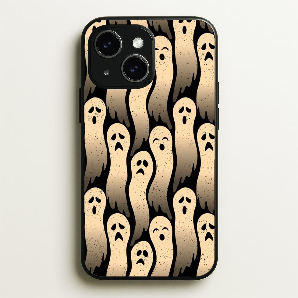 Vintage Wriggly Ghost Pattern Phone Case for iPhone 14 Plus - HAL-040-14+