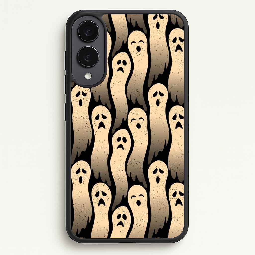 Vintage Wriggly Ghost Pattern Phone Case for Galaxy S25 Edge - HAL-040-S25EDGE