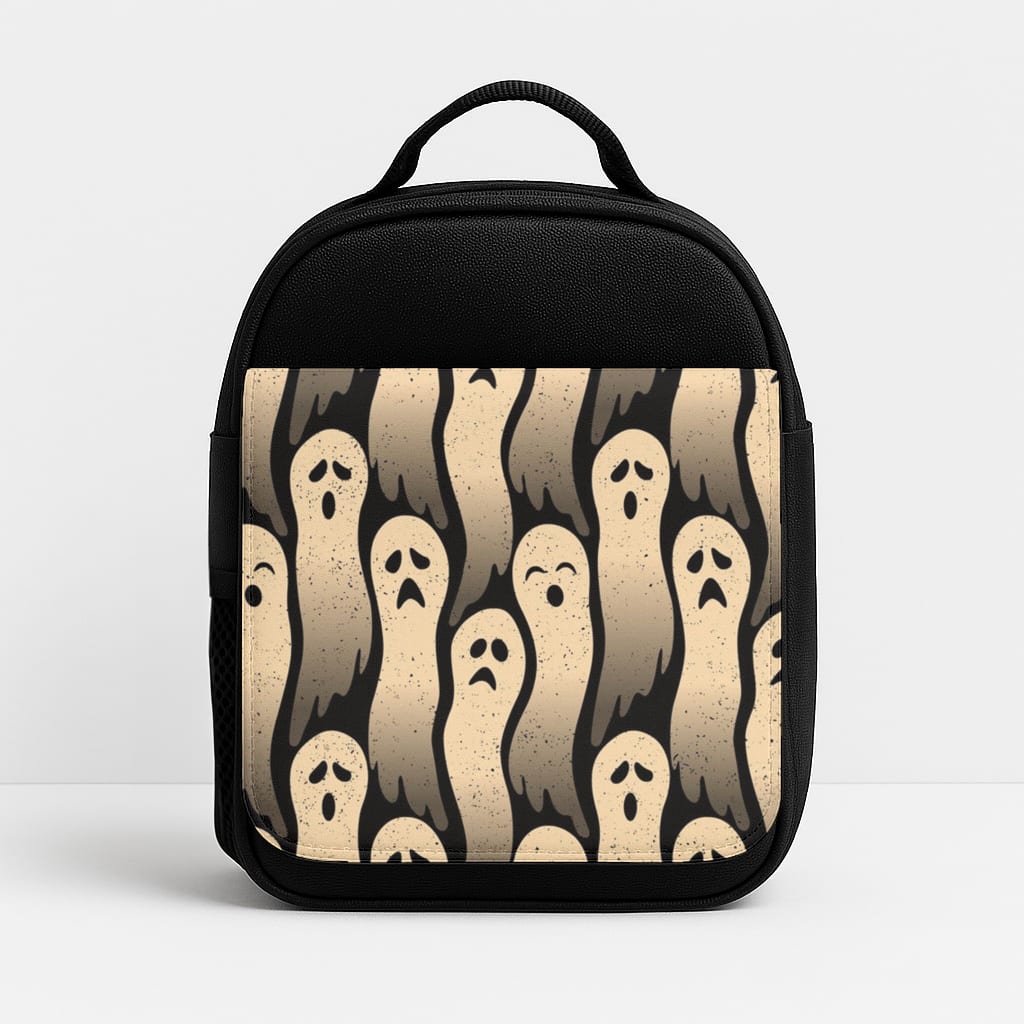 Vintage Wriggly Ghost Pattern Insulated Lunchbox