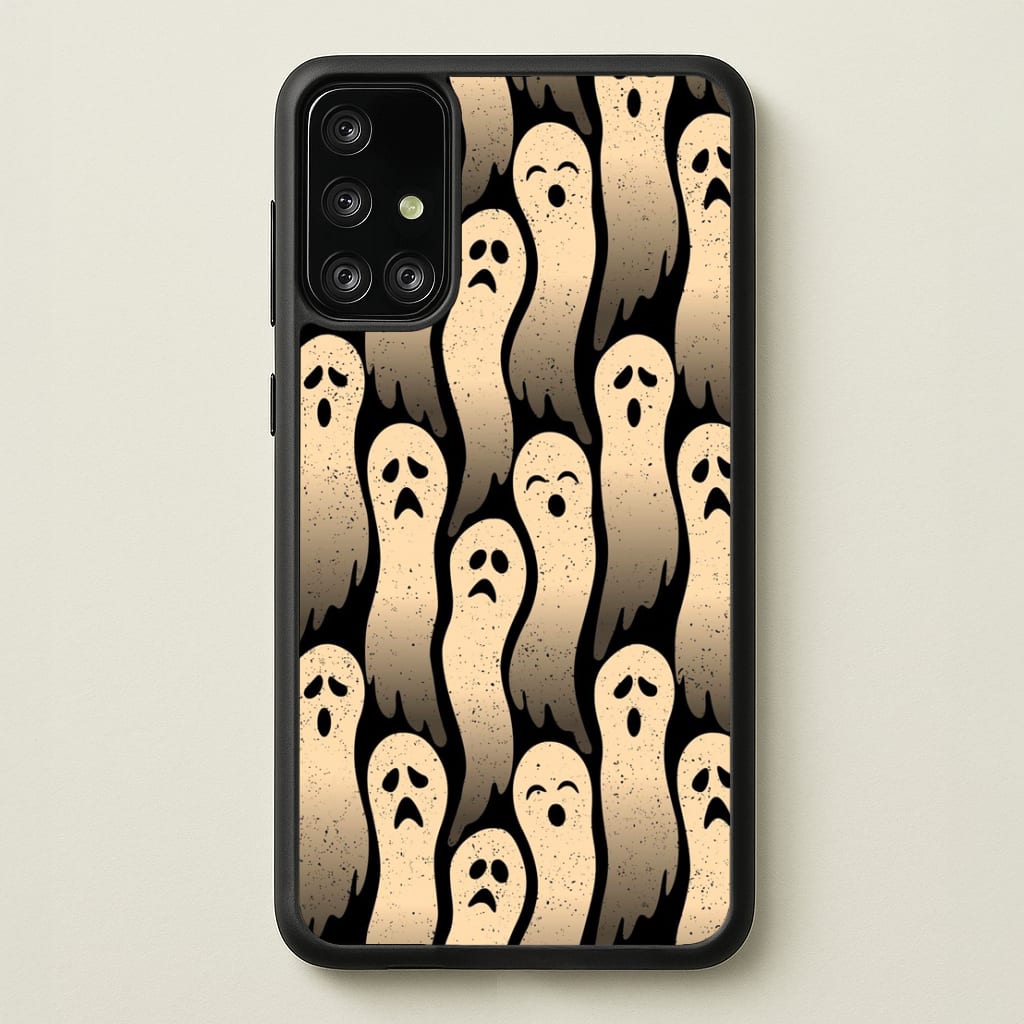 Vintage Wriggly Ghost Pattern Phone Case for Galaxy A71 - HAL-040-A71