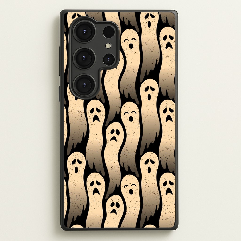 Vintage Wriggly Ghost Pattern Phone Case for Galaxy S25 Ultra - HAL-040-S25ULTRA