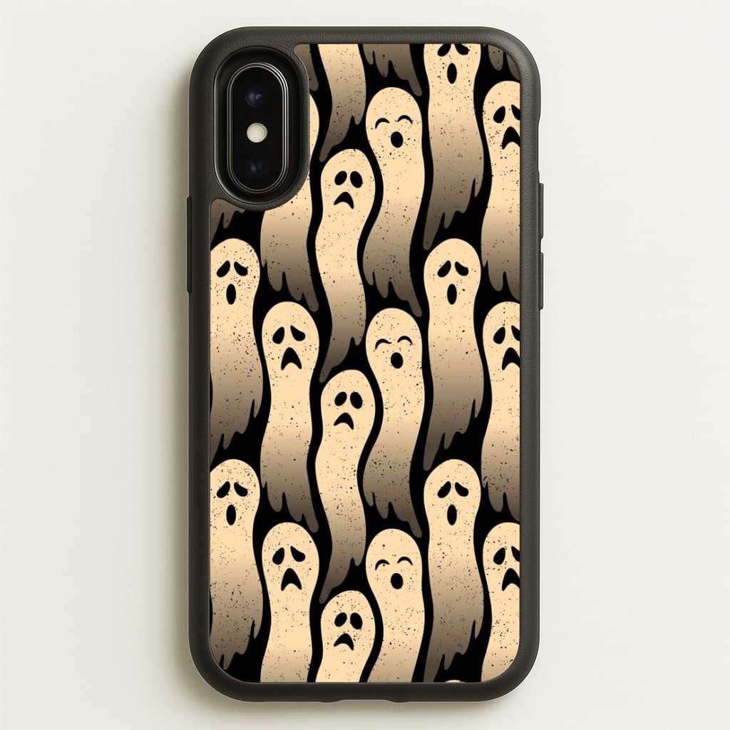 Vintage Wriggly Ghost Pattern Phone Case for iPhone X / XS - HAL-040-X