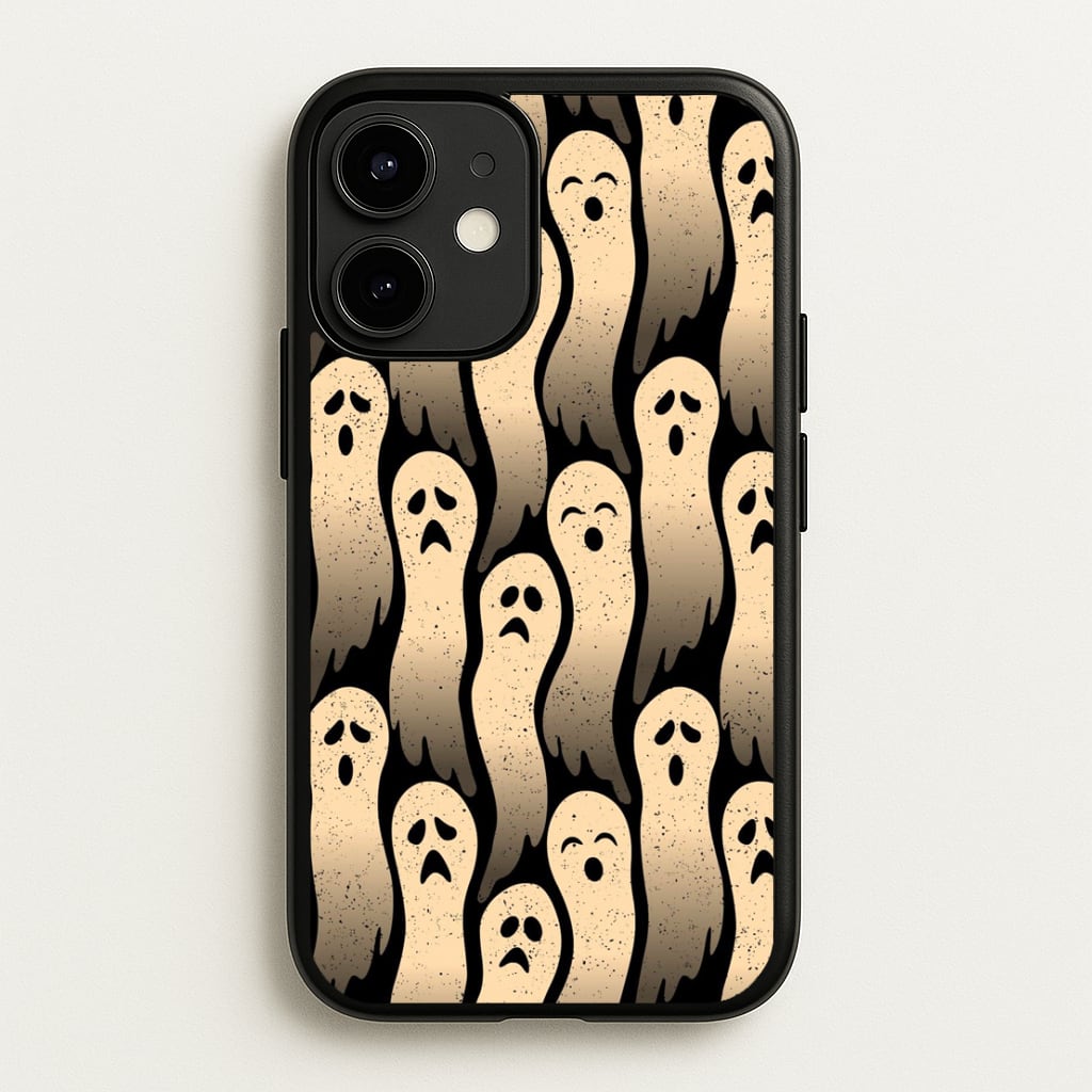 Vintage Wriggly Ghost Pattern Phone Case for iPhone 12 Mini - HAL-040-12Mini