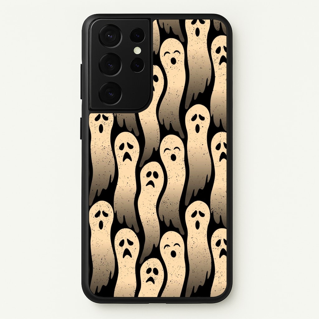 Vintage Wriggly Ghost Pattern Phone Case for Galaxy S21 Ultra - HAL-040-S21Ultra
