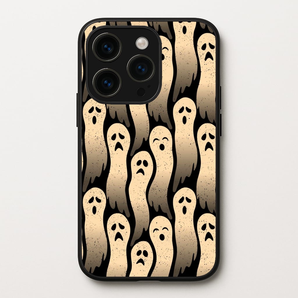Vintage Wriggly Ghost Pattern Phone Case for iPhone 15 Pro - HAL-040-15Pro
