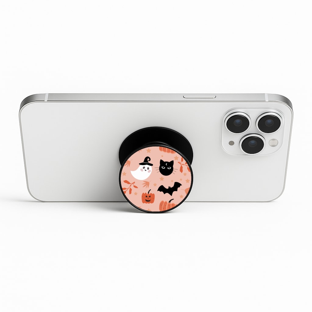 Pretty Pink Halloween Pattern Phone Stand
