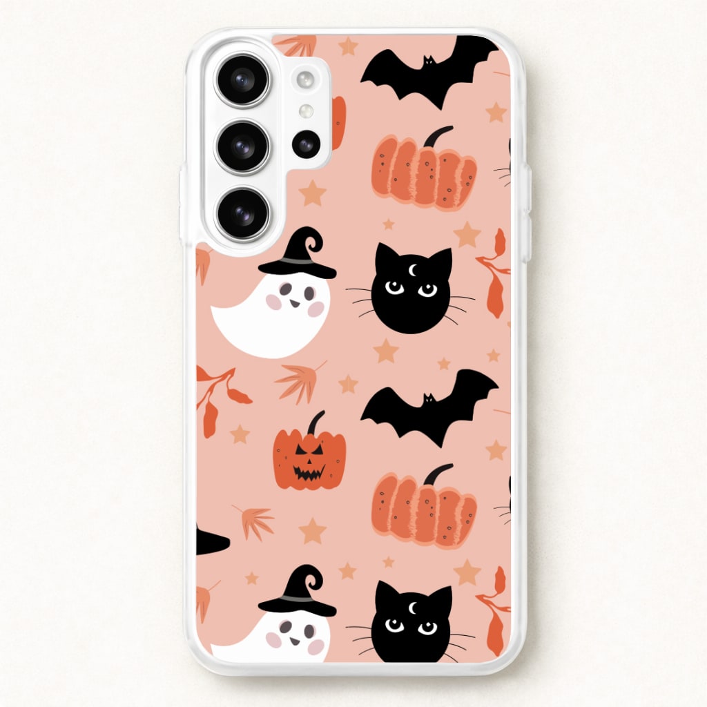 Pretty Pink Halloween Pattern Phone Case for Galaxy S26 Ultra
