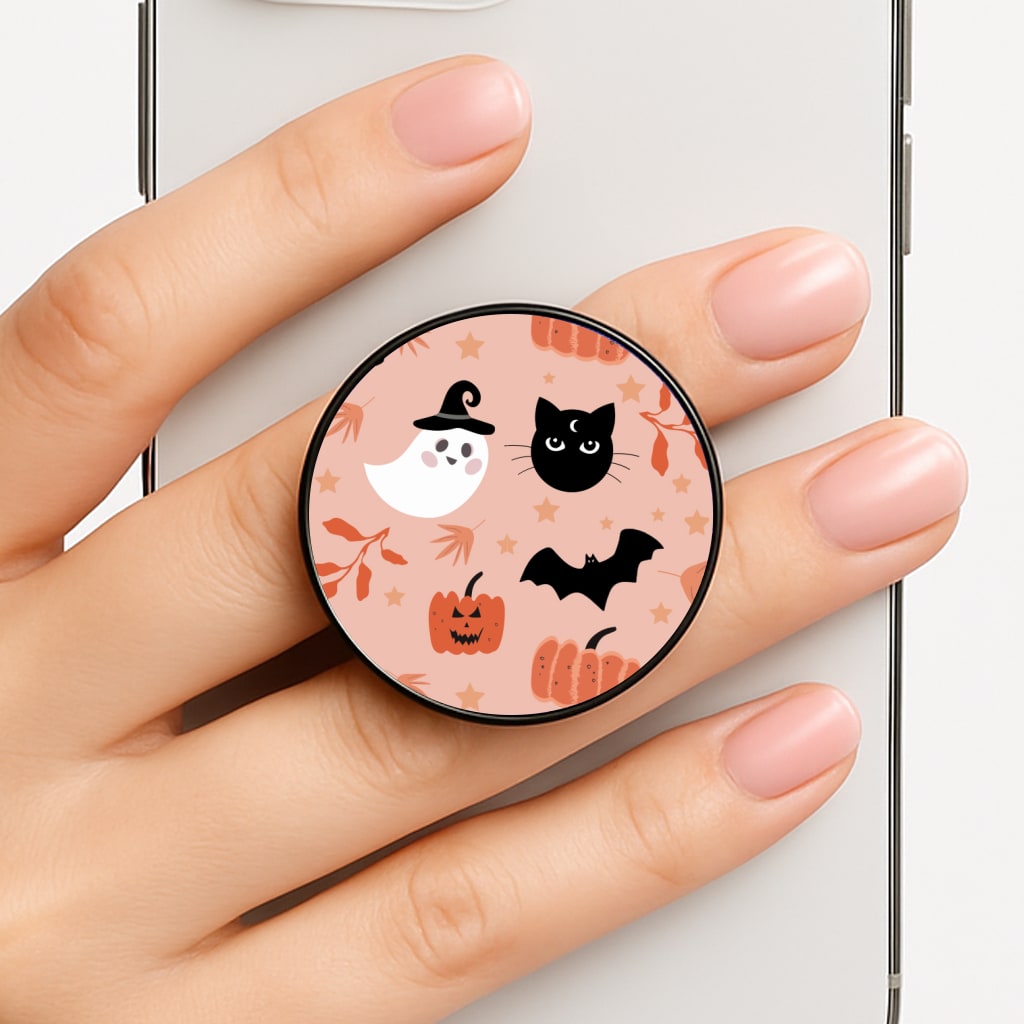 Pretty Pink Halloween Pattern Phone Grip