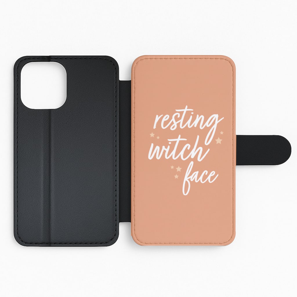 Resting Witch Face - Orange Halloween Flip Phone Case