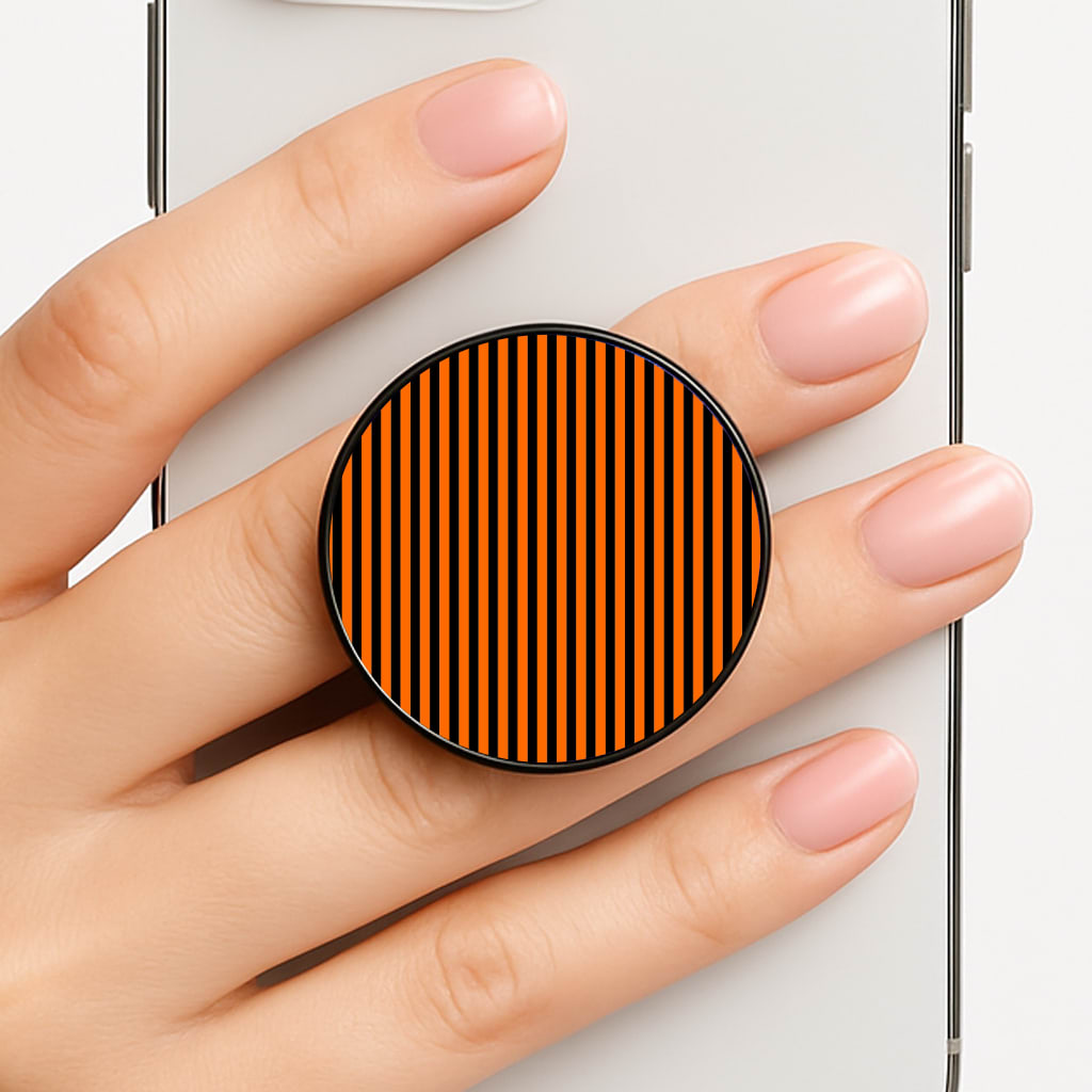 Orange & Black Stripe Phone Grip
