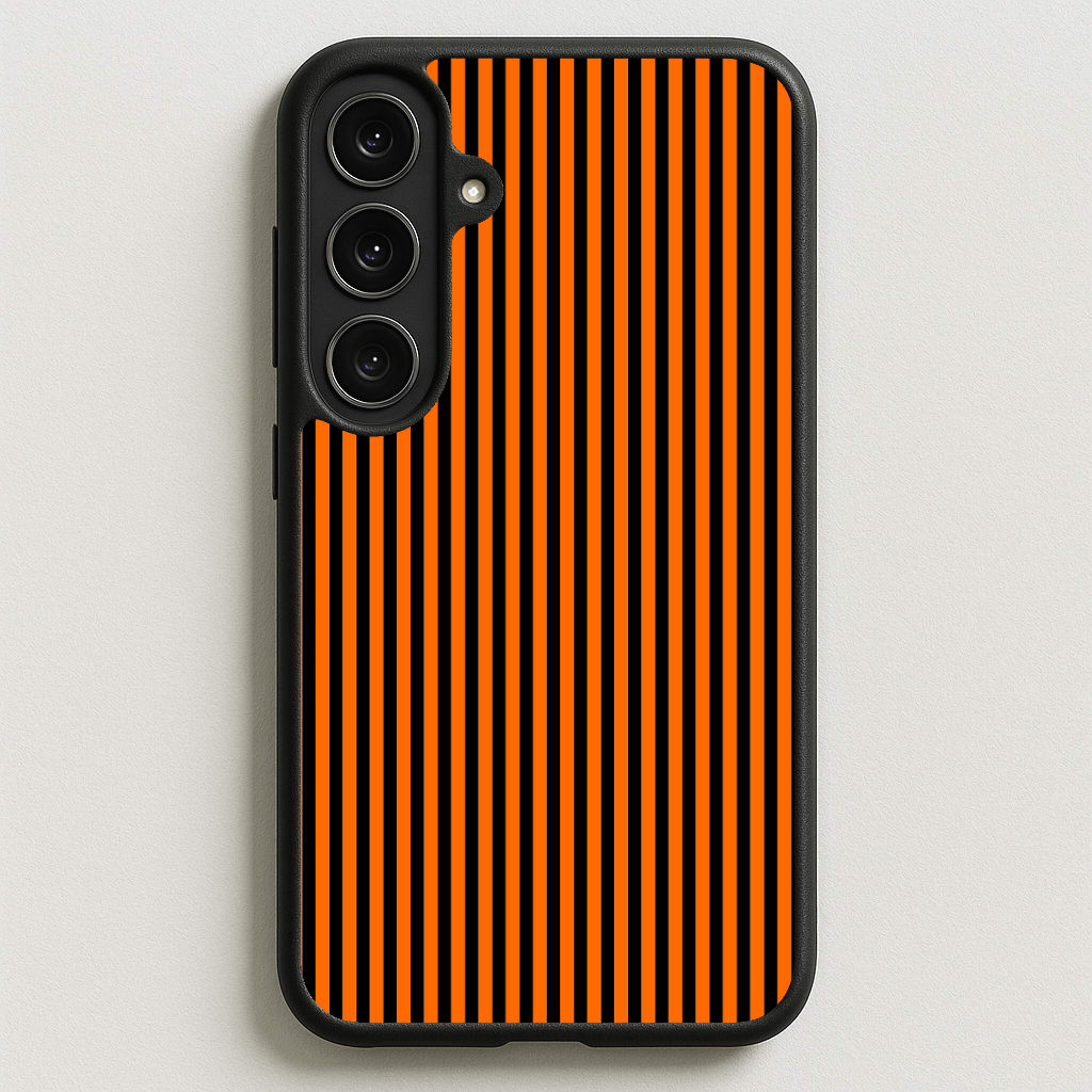 Orange & Black Stripe Phone Case for Galaxy S25FE