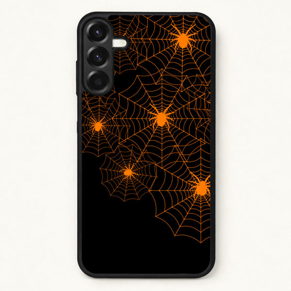Orange Spider Web Phone Case for Galaxy A17
