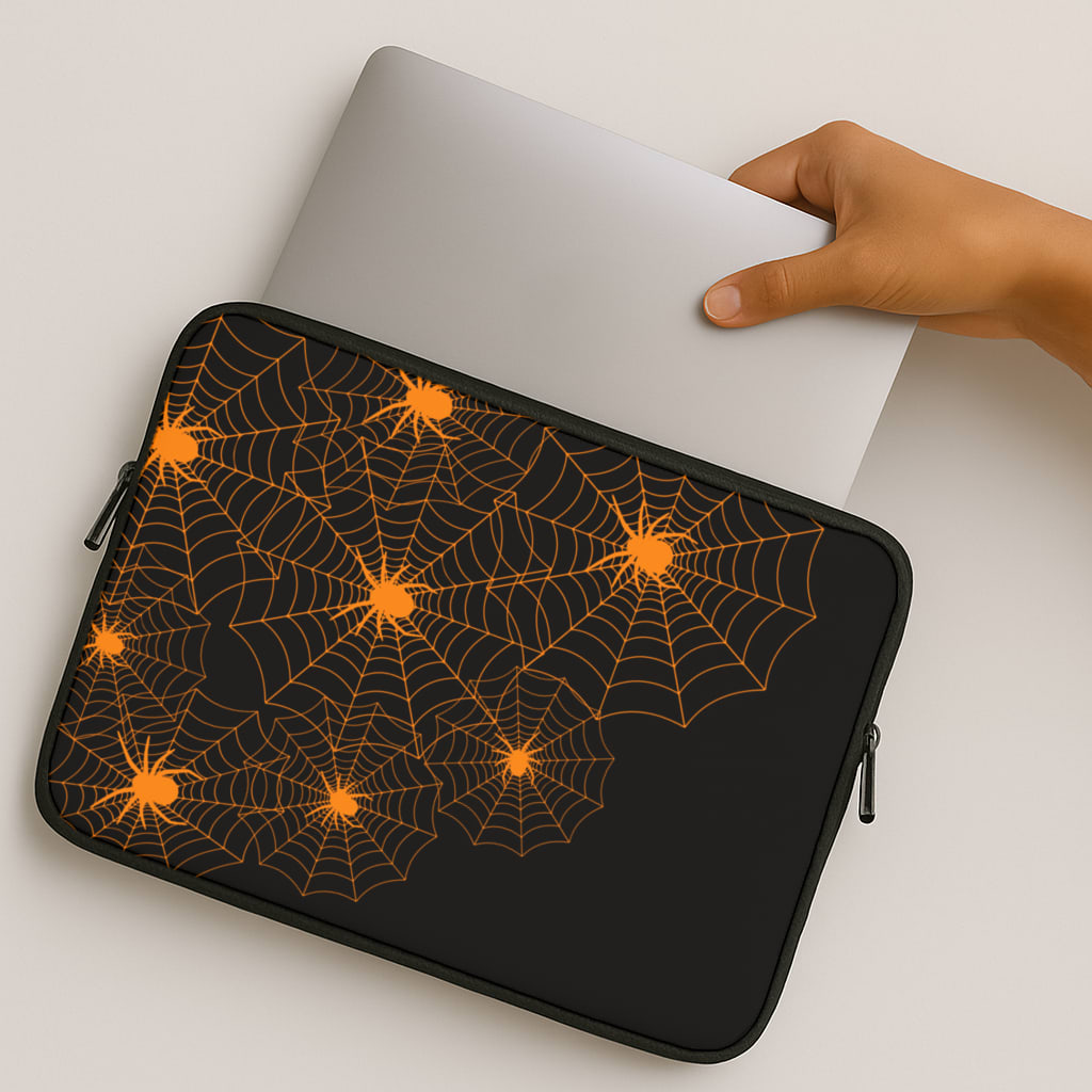Orange Spider Web MacBook Case