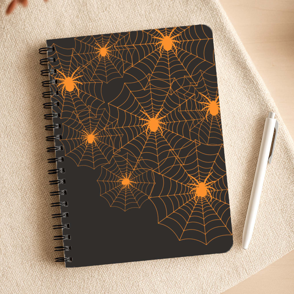Orange Spider Web Notepad