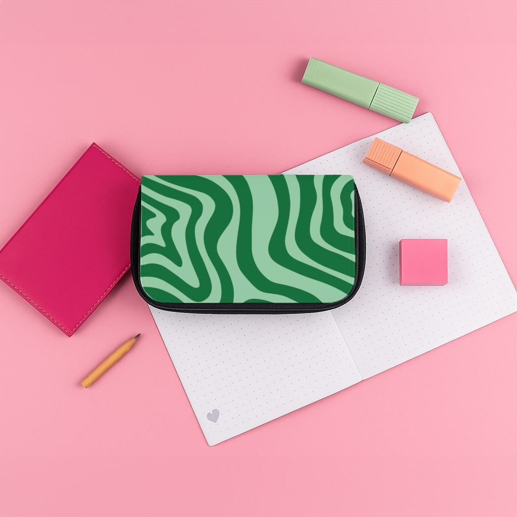 Green Abstract Halloween Pencil Case