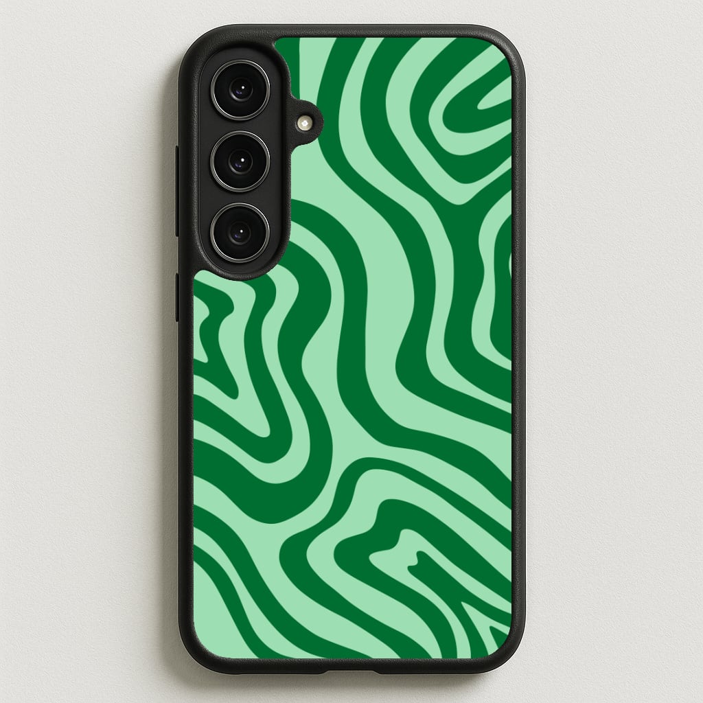 Green Abstract Halloween Phone Case for Galaxy S25FE