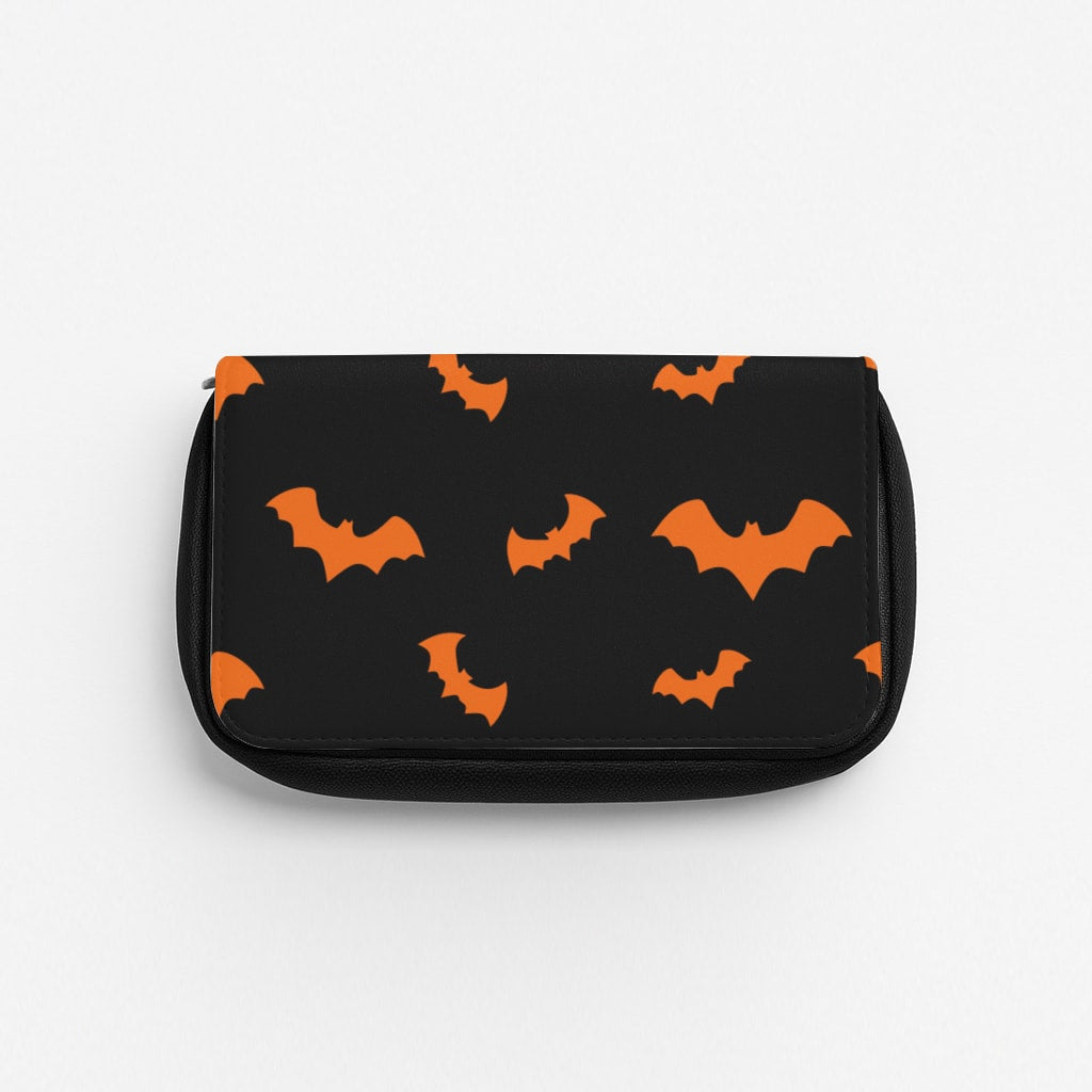 Orange Bat Pencil Case