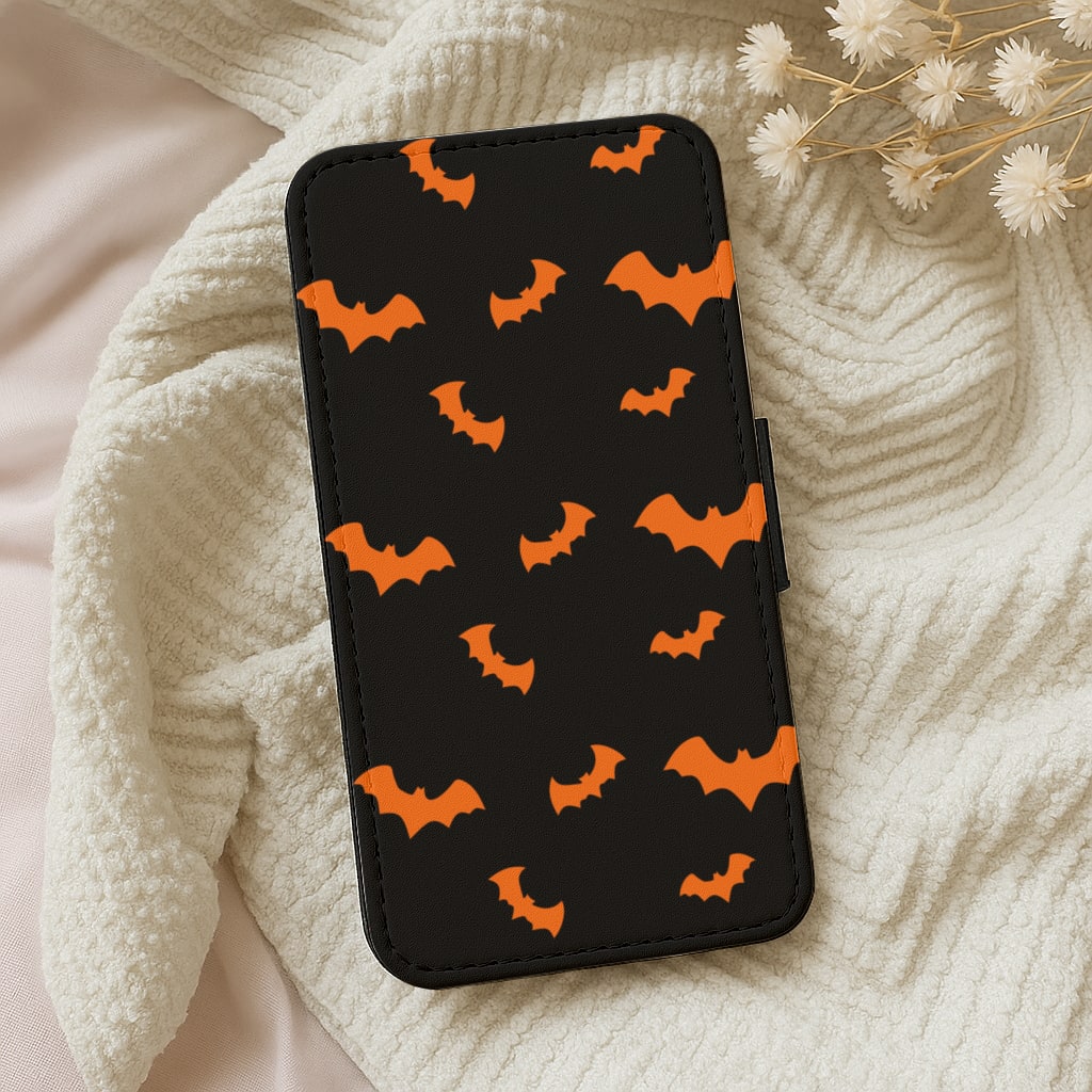 Orange Bat Wallet Phone Case