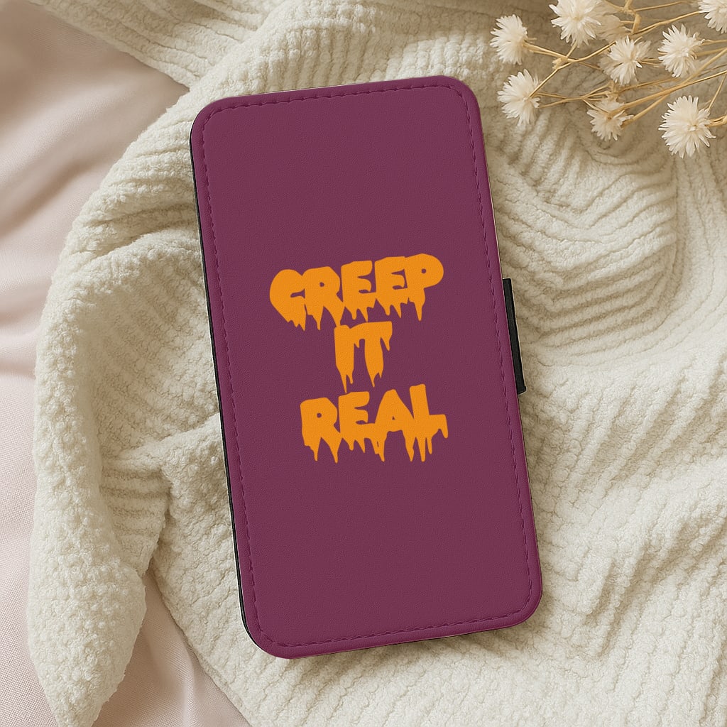 Orange Creep It Real - Halloween Wallet Phone Case