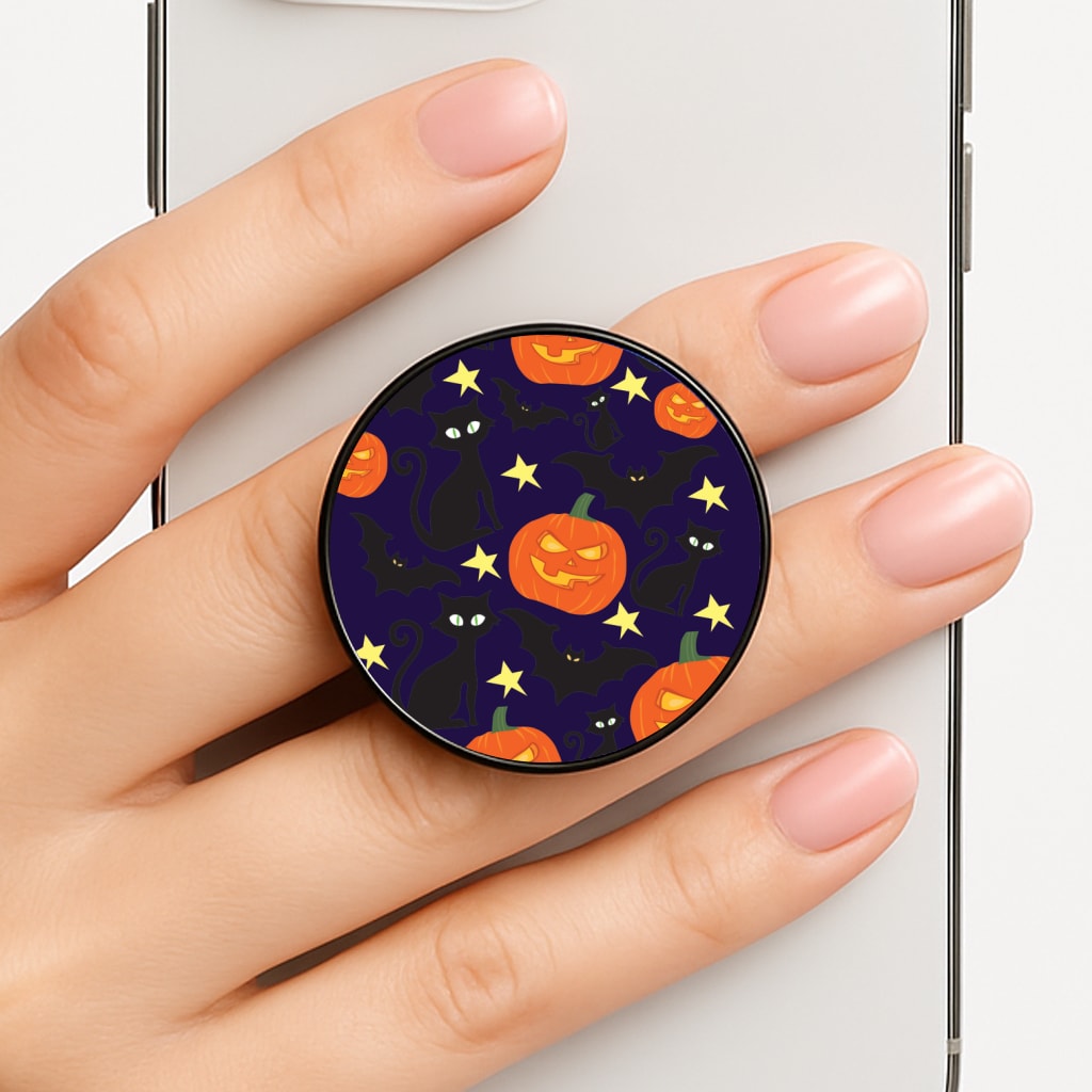 Pumpkin And Cats - Halloween Phone Grip