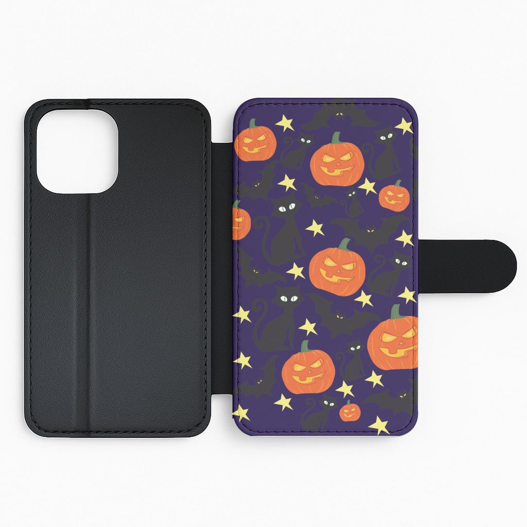Pumpkin And Cats - Halloween Flip Phone Case