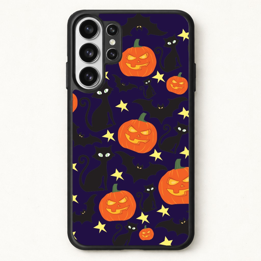 Pumpkin And Cats - Halloween Phone Case for Galaxy S26 Ultra