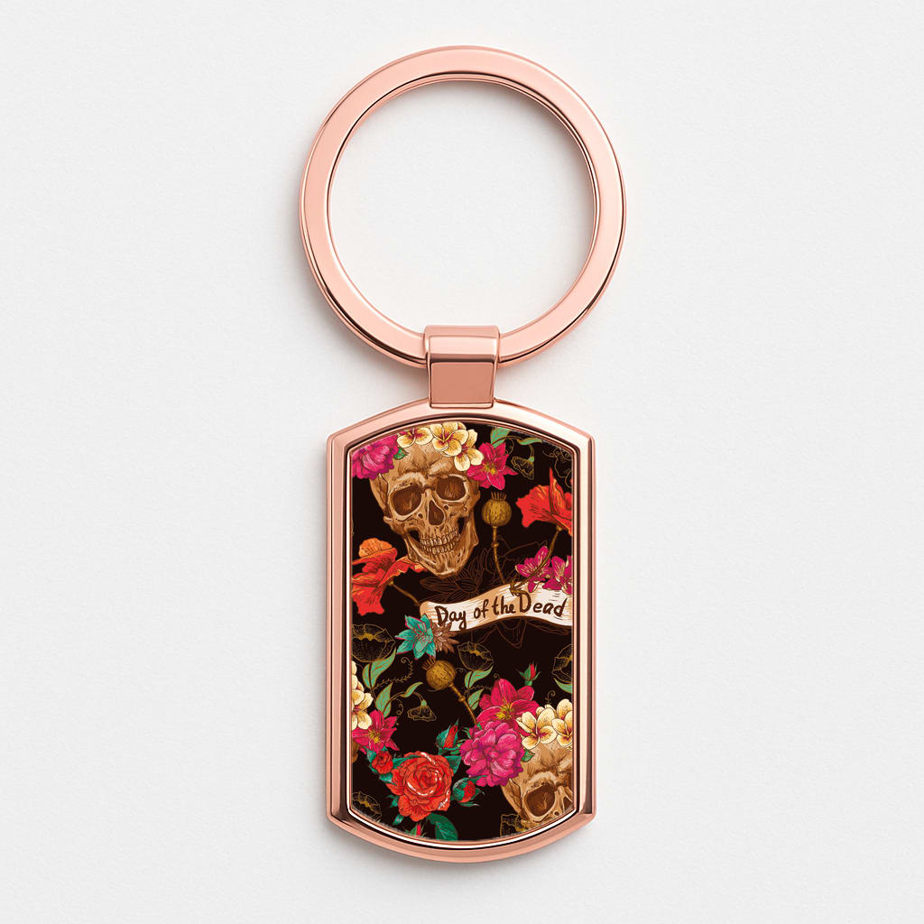 Day Of The Dead - Halloween Rose Gold Keyring