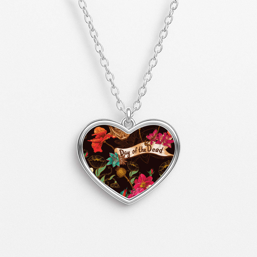 Day Of The Dead - Halloween Heart Necklace