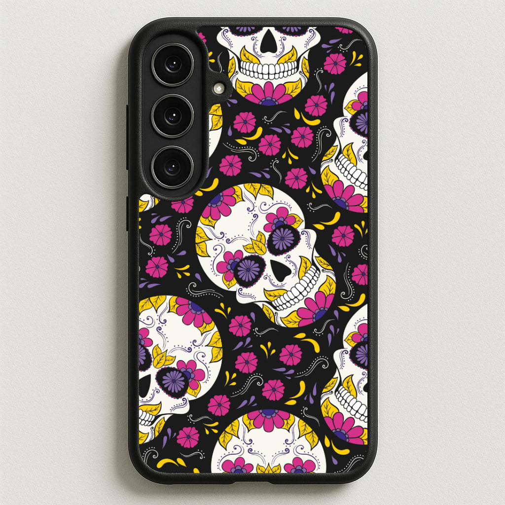 Calavera Pattern - Halloween Phone Case for Galaxy S25FE