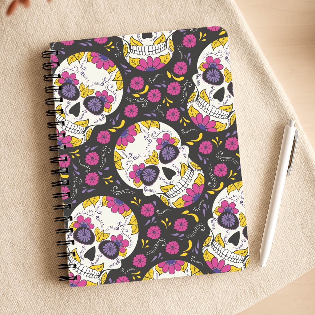 Calavera Pattern - Halloween Notepad