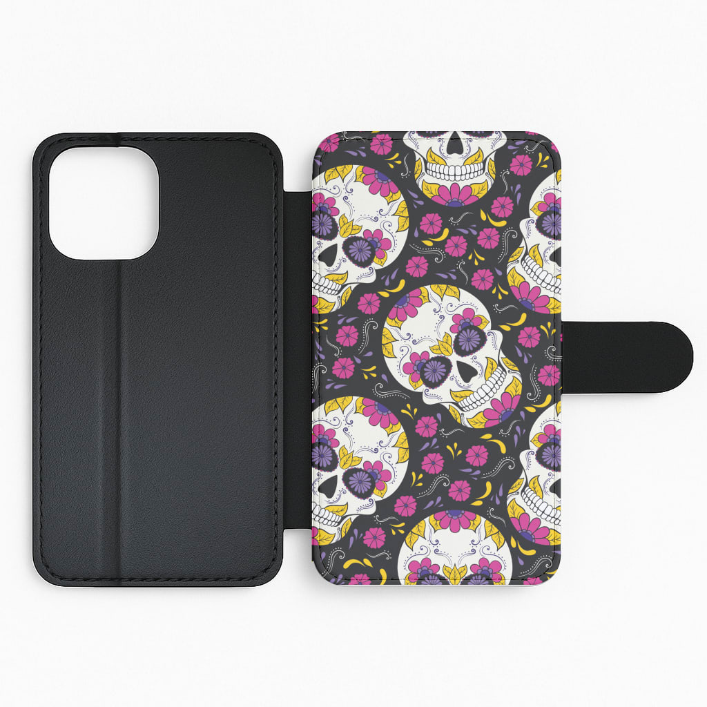 Calavera Pattern - Halloween Flip Phone Case
