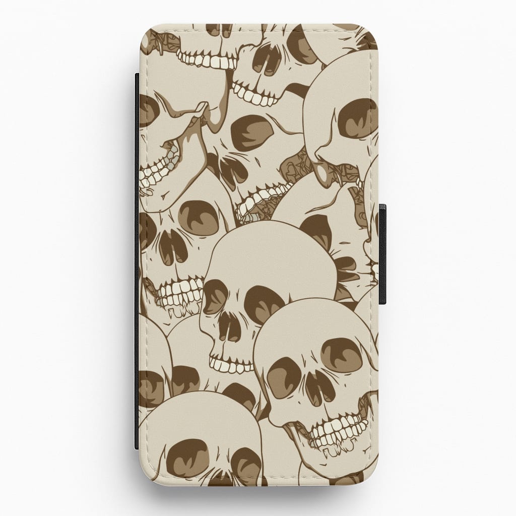 Skull Pattern - Halloween Flip / Wallet Phone Case