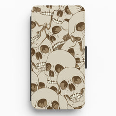 Skull Pattern - Halloween Flip / Wallet Phone Case
