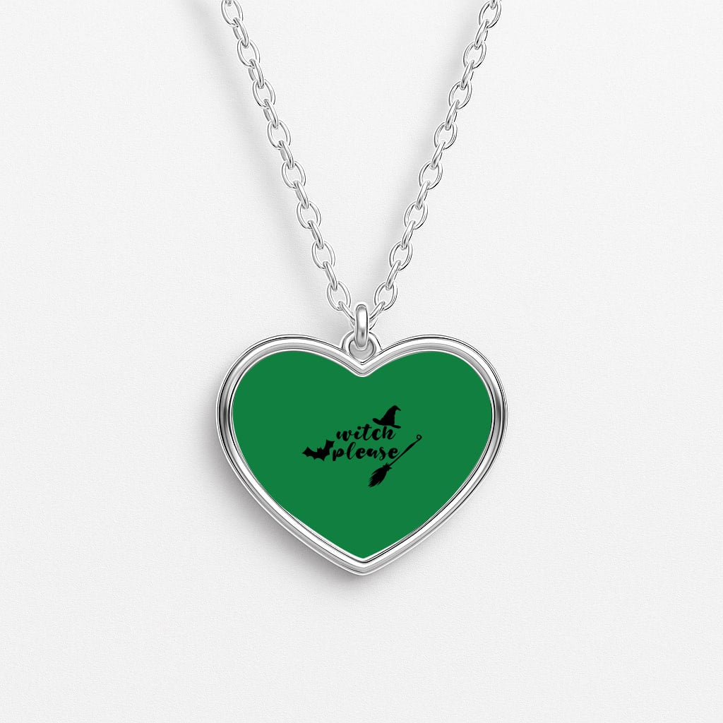 Witch Please - Halloween Heart Necklace