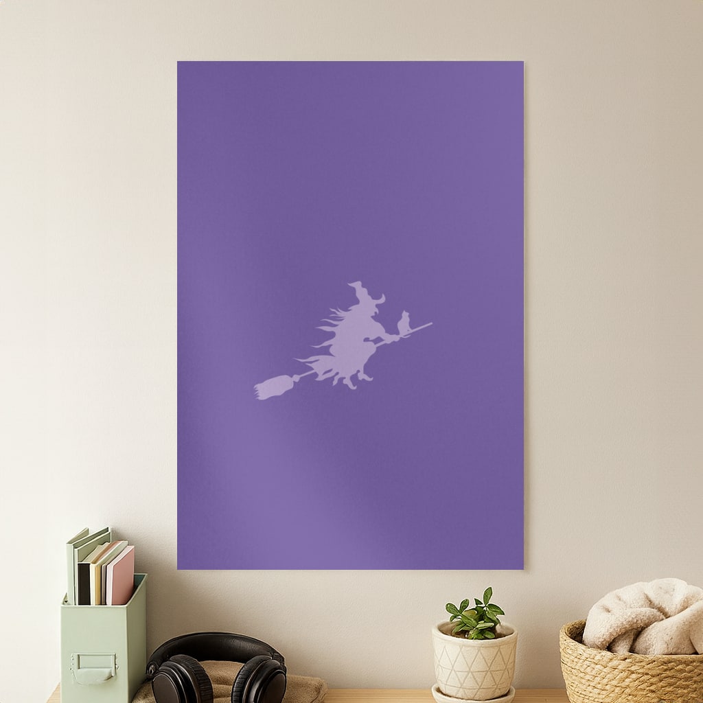 Witch And Cat - Halloween Poster