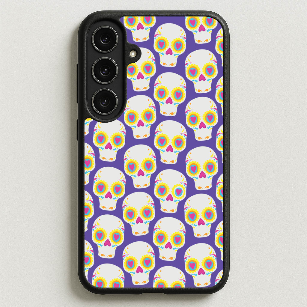 Skull Pattern - Halloween Phone Case for Galaxy S25FE