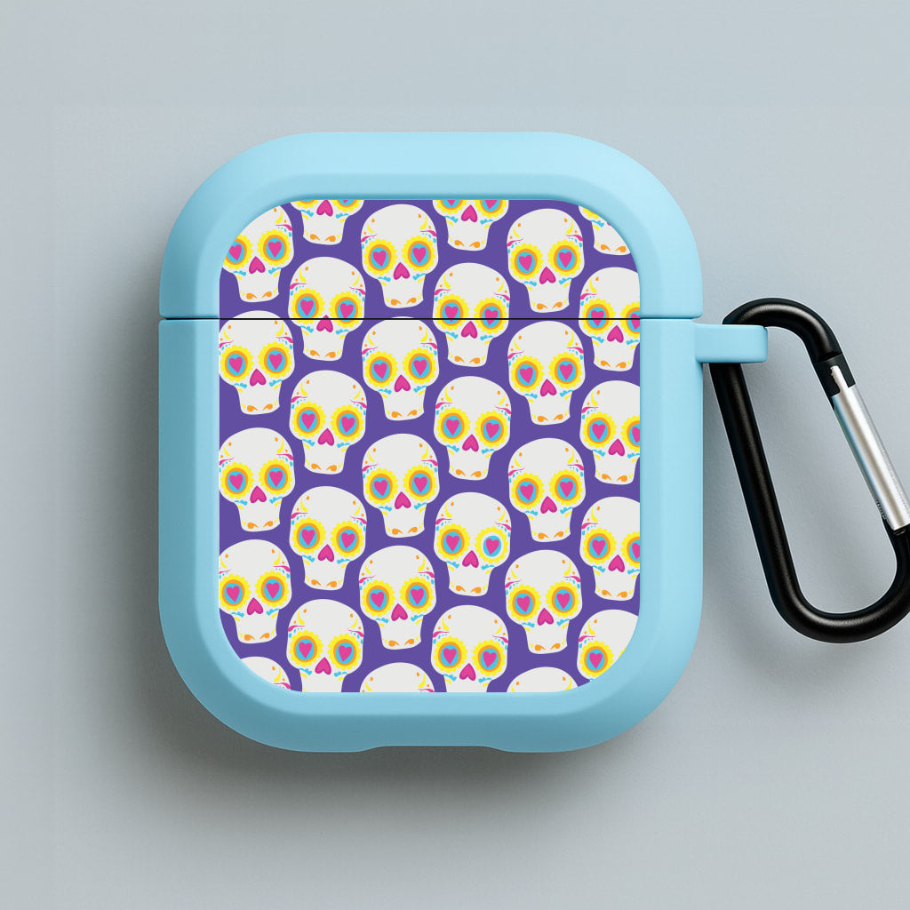 Skull Pattern - Halloween Blue AirPods Case