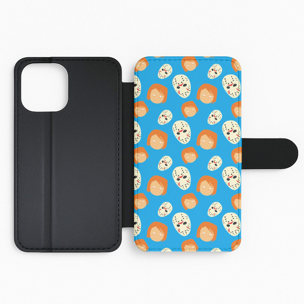 Chucky And Jason Pattern - Halloween Flip Phone Case
