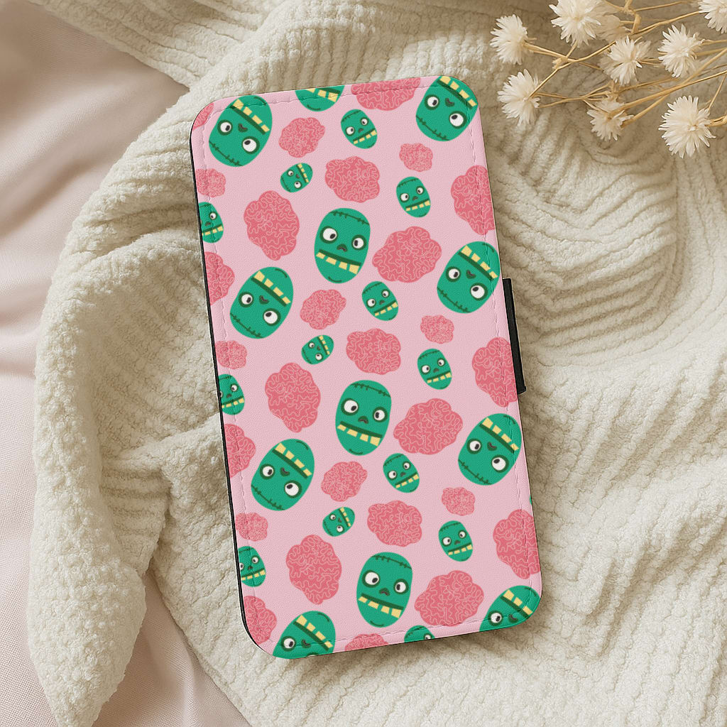 Frankenstein And Brains - Halloween Wallet Phone Case