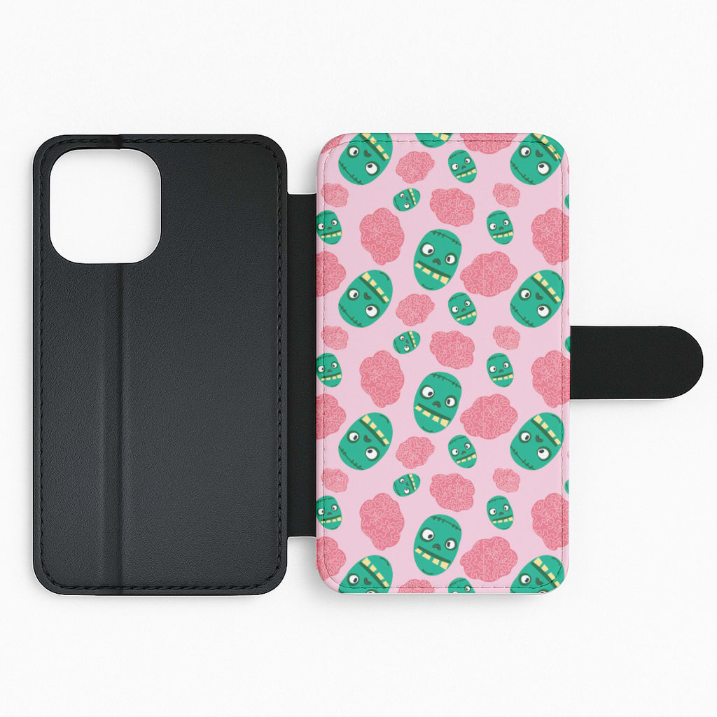 Frankenstein And Brains - Halloween Flip Phone Case