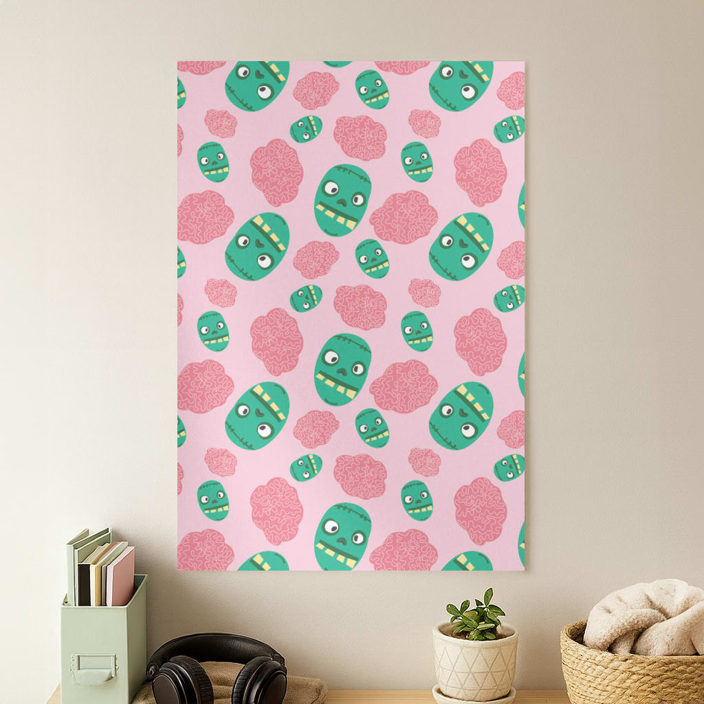 Frankenstein And Brains - Halloween Poster